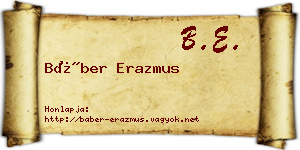 Báber Erazmus névjegykártya